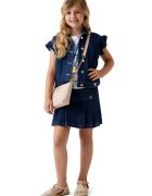 GUESS KIDS Плисирана пола от деним Тъмносин