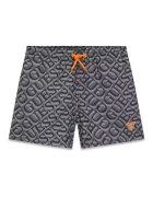GUESS KIDS Плувни шорти с връзка и лого Черен/Tъмносив