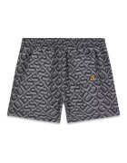 GUESS KIDS Плувни шорти с връзка и лого Черен/Tъмносив