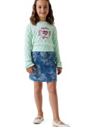 GUESS KIDS Права дънкова пола Син меланж