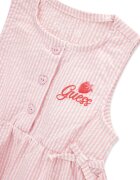 GUESS KIDS Раирана рокля гащички и шапка - 3 части Бял/Пастелнорозов