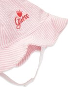 GUESS KIDS Раирана рокля гащички и шапка - 3 части Бял/Пастелнорозов
