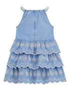 GUESS KIDS Разкроена дънкова рокля с набирания Лавандула