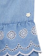 GUESS KIDS Разкроена дънкова рокля с набирания Лавандула