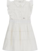 GUESS KIDS Разкроена рокля с къси ръкави Мръснобял