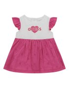 GUESS KIDS Разкроена рокля с лого Бял/Тъмнорозов