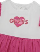 GUESS KIDS Разкроена рокля с лого Бял/Тъмнорозов