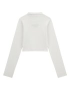 GUESS KIDS Рипсена блуза с бродирано лого Мръснобял