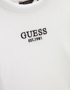GUESS KIDS Рипсена блуза с бродирано лого Мръснобял