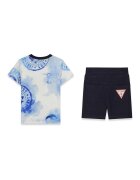 GUESS KIDS Тениска и бермуди Черен/Бледо синьо