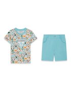 GUESS KIDS Тениска и бермуди Тюркоаз/Светло оранжево/Аква зелено