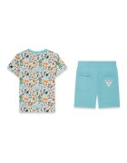 GUESS KIDS Тениска и бермуди Тюркоаз/Светло оранжево/Аква зелено