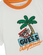 GUESS KIDS Тениска и карго бермуди Изгорен портокал/Мръснобял