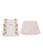 GUESS KIDS Тениска и къс панталон Бял/Розово