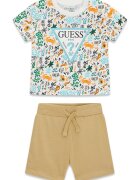 GUESS KIDS Тениска и къс панталон с лого Многоцветен