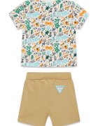 GUESS KIDS Тениска и къс панталон с лого Многоцветен