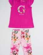 GUESS KIDS Тениска и панталон Зелен/Оранжев/Розово