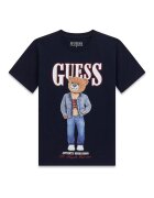 GUESS KIDS Тениска от памук с графика Ултрамарин синьо