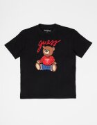 GUESS KIDS Тениска с графика Черен/Тъмночервен