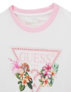 GUESS KIDS Тениска с лого Бял/Зелен/Светлорозов