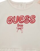 GUESS KIDS Тениска с лого и къс панталон - 2 части Праскова/Мръснобял
