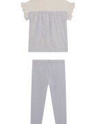 GUESS KIDS Тениска с лого и клин Сиво-бежов