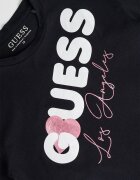 GUESS KIDS Тениска с лого и овално деколте Бял/Черен/Розово