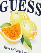 GUESS KIDS Тениска с лого и пайети Бял/Зелен/Жълт