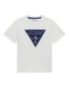 GUESS KIDS Тениска с лого Мръснобял/Син