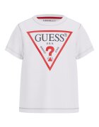 GUESS KIDS Тениска с овално деколте и лого Червен/Бял