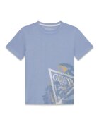 GUESS KIDS Тениска с овално деколте и лого Прашно синьо