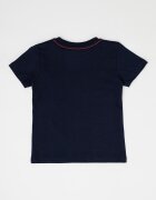 GUESS KIDS Тениска с овално деколте и лого Тъмносин