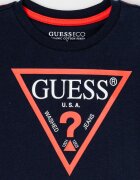 GUESS KIDS Тениска с овално деколте и лого Тъмносин