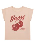 GUESS KIDS Тениска с памук с лого Тъмночервен/Праскова