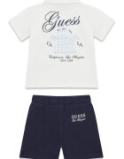 GUESS KIDS Тениска с яка и панталон с лого Бял/Ултрамарин синьо