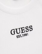 GUESS KIDS Топ с бродирано лого Бял