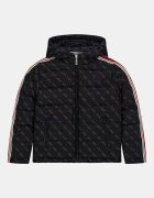 GUESS KIDS Яке с качулка и монограм Черен