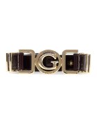 GUESS Колан Cirene от еко кожа с лого на токата - Тъмновиолетов
