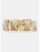 GUESS Колан Emelie от еко кожа с монограм - Бледовиолетов/Крем