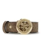 GUESS Колан Janie от еко кожа с монограм - Светлокафяв
