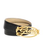 GUESS Колан от еко кожа с лого - Карамел/Крем
