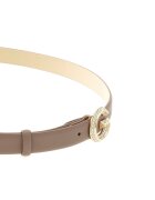 GUESS Колан от еко кожа с тока с декоративни камъни Сиво-кафяв