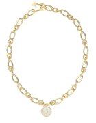 GUESS Колие с висулка с лого - Златист