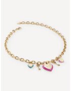 GUESS Колие-верижка с висулка с форма на сърце и ключодържател