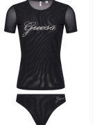 GUESS Комплект дамска пижама черна - от мека материя