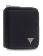 GUESS Кожен портфейл Berna с цип - Черен