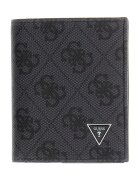 GUESS Кожен портфейл Milano с монограм - Tъмносив