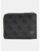 GUESS Кожен портфейл с монограм - Въглен сиво