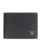 GUESS Кожен портфейл Torino с двойно прегъване - Черен