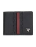 GUESS Кожен портфейл Torino с двойно прегъване с контрасти - Черен